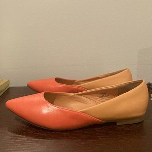 Pink and beige flats